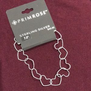 NWT Sterling Silver Connected Hearts Bracelet